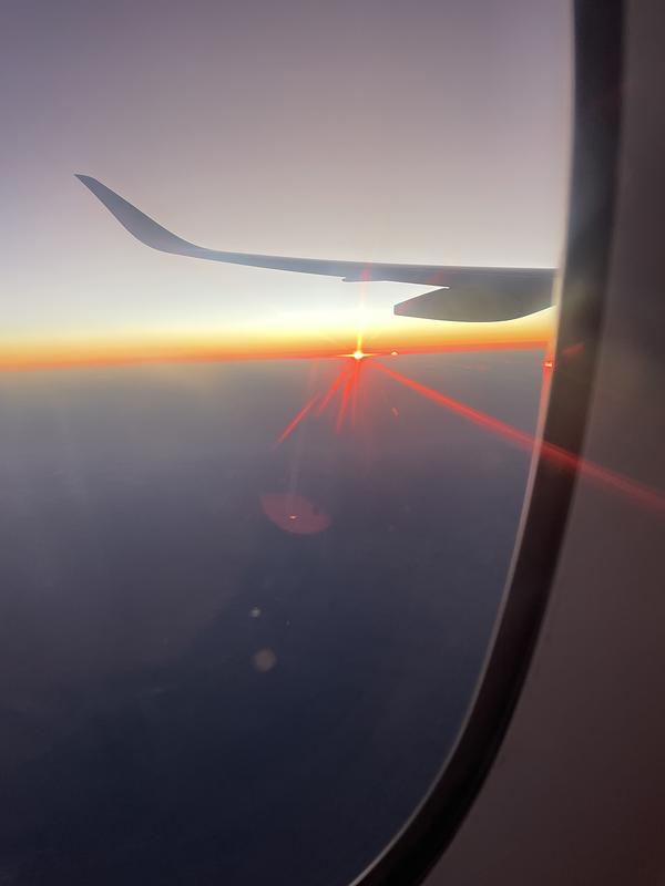Amazing sunrise flying over the Australian outback